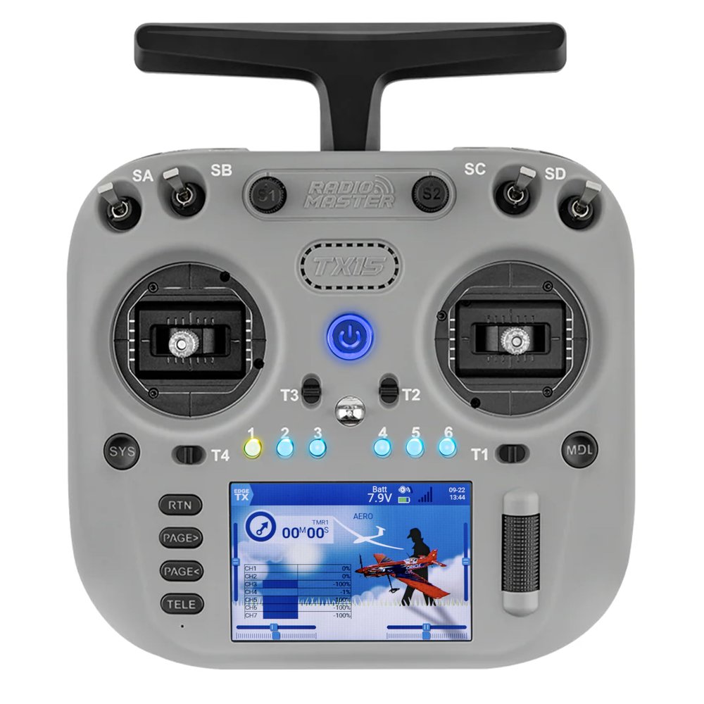 Radiomaster TX15 Radio Controller 2.4GHz 16 Channel EdgeTX Radio Transmitter, with V5.0 Hall Gimbals/3.5" IPS Touchscreen, Fits FPV Drones/Multirotors/RC Helicopter/Car Boats, Mode 2 (Iron Grey)