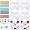 50 White Craft Masks, Diy Paper Masks With Elastic Band, Blank Face Mask Set For Costume Parties, Masquerades, And Halloween view 3