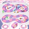 Unicorn Race Tracks for Kids Ages 3-8, 224 PCS Princess Car Toys with Magic Bendable, 2 Monster Truck, Flexible DIY Track Set, Christmas Birthday Gifts for 3 4 5 6 Year Olds Kids Toddler Girls view 3