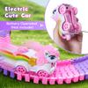 Unicorn Race Tracks for Kids Ages 3-8, 224 PCS Princess Car Toys with Magic Bendable, 2 Monster Truck, Flexible DIY Track Set, Christmas Birthday Gifts for 3 4 5 6 Year Olds Kids Toddler Girls view 4