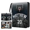 Custom Basketball Card Binder with Name & Number  Personalized Sports Trading Card Album  Collector Book for Kids, Teens, Boys  Gift for Players & Fans (Dark Basketball Court) view 1