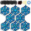 32 Sets Winter Snowflake Suncatchers Craft Kit DIY Window Stained Glass Effect Wintertime Snowflake Paper Crafts Home School Classroom Decoration Kid Birthday Gift Creative Art Project Activity Game view 1