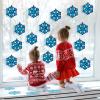 32 Sets Winter Snowflake Suncatchers Craft Kit DIY Window Stained Glass Effect Wintertime Snowflake Paper Crafts Home School Classroom Decoration Kid Birthday Gift Creative Art Project Activity Game view 4