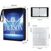 Personalized Basketball Card Binder with Name & Number Sport Trading Card Album for Kids Custom Sports Card Collector Book Gifts for Boys, Teens, Players, Fans (Blue Basketball Court) view 3
