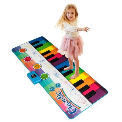 Costzon Floor Piano Mat for Kids & Toddlers, 6ft. Giant Piano Playmat Keyboard Dance Mat, 24 Keys, 8 Instrument Sounds, 10 Songs, Record & Playback, Adjustable Volume, Musical Toy Gift for Boys Girls