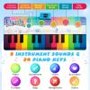 Costzon Floor Piano Mat for Kids & Toddlers, 6ft. Giant Piano Playmat Keyboard Dance Mat, 24 Keys, 8 Instrument Sounds, 10 Songs, Record & Playback, Adjustable Volume, Musical Toy Gift for Boys Girls view 2