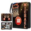 Personalized Basketball Card Binder with Name & Number  Sport Trading Card Album for Kids  Custom Sports Card Collector Book  Gifts for Boys, Teens, Players, Fans (Basketball Hoop) view 1