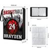 Personalized Basketball Card Binder with Name & Number  Sport Trading Card Album for Kids  Custom Sports Card Collector Book  Gifts for Boys, Teens, Players, Fans (Cool Basketball) view 3