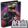 4 Pocket Card Collectible Binder, Waterproof Trading Card Binder with 50 Sleeves Holds 400 Cards, for MTG/TCG Cards, Sports Cards, Game Cards, Business Card Dinosaur Pattern Album Display view 1
