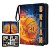 Custom Basketball Card Binder with Name & Number  Personalized Sports Trading Card Album  Collector Book for Kids, Teens, Boys  Gift for Players & Fans (Fire & Water Basketball) view 1
