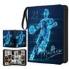 Personalized Basketball Card Binder with Name & Number  Sport Trading Card Album for Kids  Custom Sports Card Collector Book  Gifts for Boys, Teens, Players, Fans (Blue Basketball Player) view 1