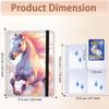4 Pocket Card Collectible Binder, Waterproof Trading Card Binder with 50 Sleeves Holds 400 Cards, for MTG/TCG Cards, Sports Cards, Game Cards, Business Card Pink Horse Pattern Album Display view 2