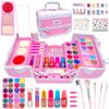 Kids Makeup Kit for Girl, 56PCS Safe and Washable Real Play Make Up Set, Beauty Vanity Set Cosmetic Case with Mirror, Princess Dress up Toys Birthday Gifts for Girls 3 4 5 6 7 8 9 10 11 12 Year Old view 1