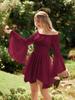 Renaissance Costume Women Pirate Off Shoulder Corset Dress Wine S view 4