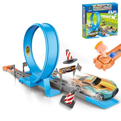 Car Track Set, Toy Car Track Set, Race for Boys and Kids, Wall-Climbing Kit with 360 Degree Rotation for Toddler Indoor Outdoor Travel Home Party Easter