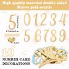 10 PCS Number for Cake Gold Large Acrylic Cake Numbers Topper 0-9 Numbers Mirrored Golden Picks DIY Cupcake Toppers with Number for Wedding Happy Birthday Shower Anniversary Party Supplies Decorations view 2