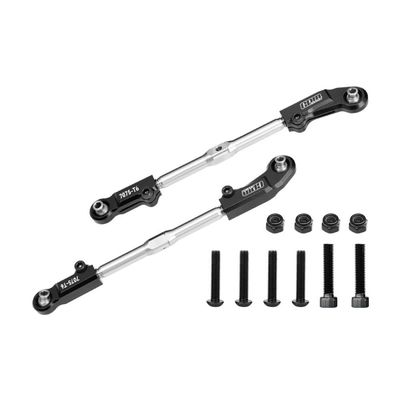 Aluminum 7075-T6 + Stainless Steel Adjustable Front Steering Tie Rod for Arrma 1:8 KRATON 6S EXB V2 V6 / Notorious V5 V6 / Outcast/Talion / 1:7 Big Rock 6S Upgrades - Black