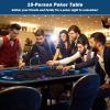 Goplus 84" Foldable Poker Table with LED Lights, 10 Players Card Board Game Table w/Casino Grade Felt, Steel Cup Holder, Padded Rails, for Texas Hold'em, Blackjack, No Assembly Required (Blue) view 2