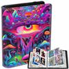 4 Pocket Card Collectible Binder, Waterproof Trading Card Binder with 50 Sleeves Holds 400 Cards, for MTG/TCG Cards, Sports Cards, Game Cards, Business Card Trippy Mushrooms Album Display view 1
