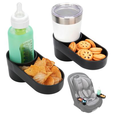 2Packs Child Car Seat Snack Tray/Cup Holder for Safety 1st EverFit & Grow and Go | Maxi-COSI Pria | Cosco All-in-One Car Seat, for Family, Dishwasher Safe, Black, Car Seat Accessory