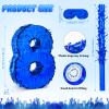 Halloscume Royal Blue Number Piata 16 Inch Blue Party Piata Decoration with Stick, Blindfold, and Confetti for Winter Birthday Graduation Celebrations Fiesta Milestone Events Game Party(Number 8) view 2