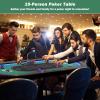 Goplus 84" Foldable Poker Table with LED Lights, 10 Players Card Board Game Table w/Casino Grade Felt, Steel Cup Holder, Padded Rails, for Texas Hold'em, Blackjack, No Assembly Required (Green) view 2