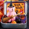 Halloween Bear in a Box for Trick or Treat,Teddy Bear in a Box for Trick or Treat - Miniature Witcher,Handmade Witch Teddy Bear in Box, with Witch Wizard Blanket Broom Cape Pumpkin & Cat (Pink) view 1