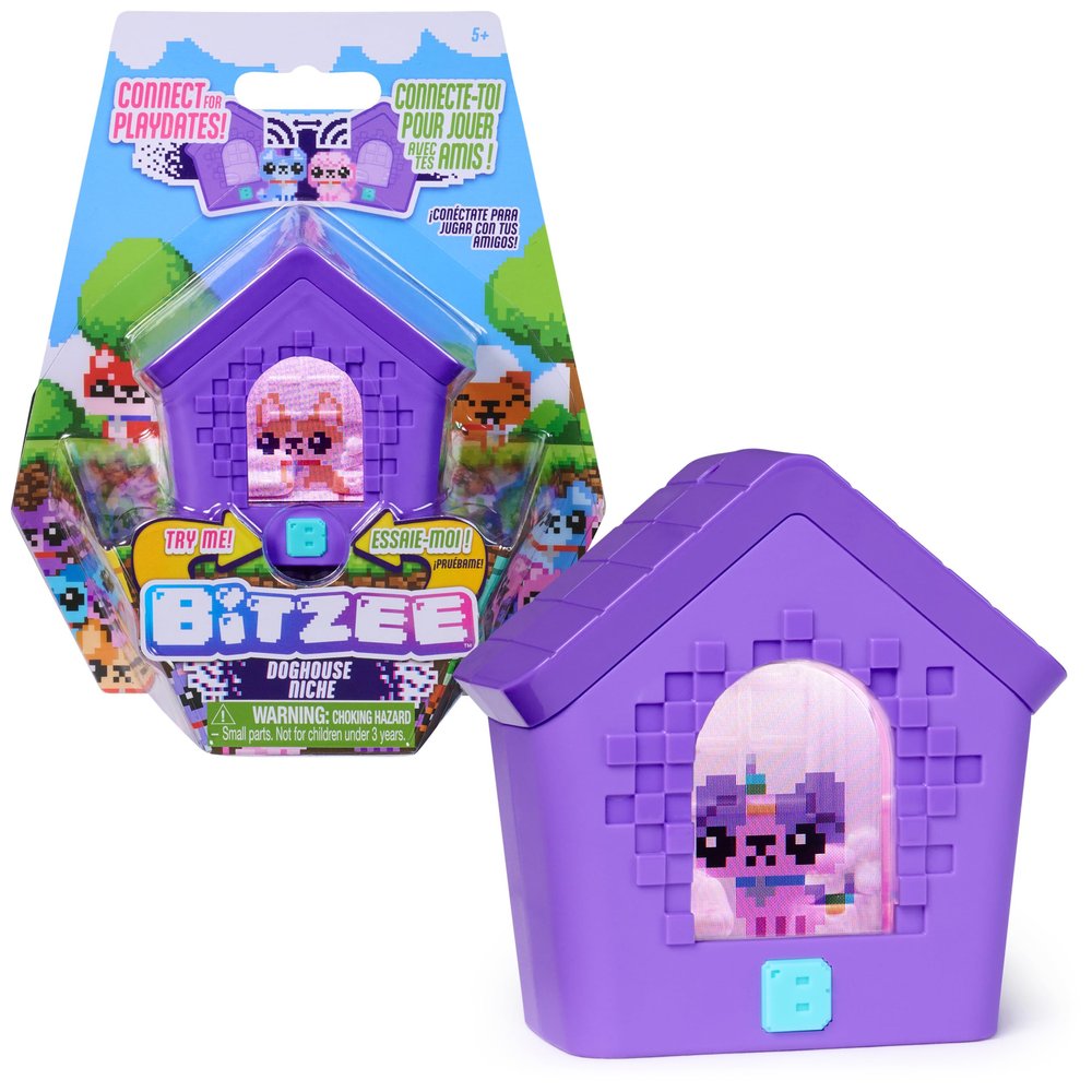 BITZEE, Doghouse Interactive Toy with 15 Puppies Inside, 3D Playroom, Great for Easter Gifts, Digital Pet Reacts to Touch