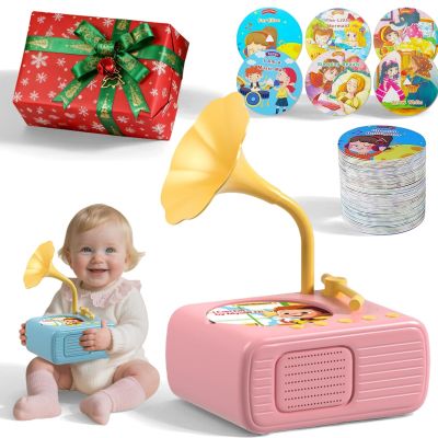 Toddler Record Player with 104 Cards (96+8 Recordable) | Kids Phonograph & Storytelling Machine | Screen-Free Learning Toy for Ages 3+