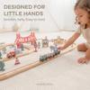 Comfy Cubs 100-Piece Wooden Train Set for Toddlers Ages 1+, Fun & Eco Friendly Toddler Train Set with Wooden Toy Tracks - Creative Toy Town Promoting Imaginative Play with Flexible Configuration view 4