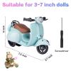 WNRTSA Scooter for Dolls Accessories, Cute Light-Up and Musical Seat with 360 Rotation, Cute Motorcycle for Dolls Perfect for Doll Collectors, Batteries Not Included (Blue) view 2