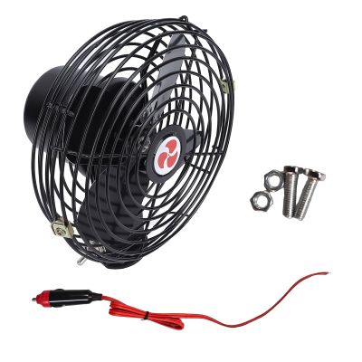 Elnwnnkc Car Cooling Fan, 12V Stainless Steel Automotive Cooling Fan, 2 Speed Adjustable, 8 Inch Quiet Heavy Duty Fans Kit for Cars Vehicles Trucks Boats Buses Bus Forklift...