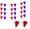 2 Pack Red Blue White Pennant Banner Flags String Triangle Bunting Flag for 4th of July Grand Opening Wedding Kids Birthday Baby Shower Outdoor Garden Hanging Decorations 60 Feet 60 pcs view 1