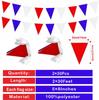 2 Pack Red Blue White Pennant Banner Flags String Triangle Bunting Flag for 4th of July Grand Opening Wedding Kids Birthday Baby Shower Outdoor Garden Hanging Decorations 60 Feet 60 pcs view 2