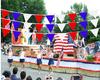 2 Pack Red Blue White Pennant Banner Flags String Triangle Bunting Flag for 4th of July Grand Opening Wedding Kids Birthday Baby Shower Outdoor Garden Hanging Decorations 60 Feet 60 pcs view 4