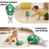 SWTOIPIG Electric Dancing Octopus Toy with Led Light and Music, Kids Electric Crawling Octopus Tummy Time Toys, Rechargeable Interactive Sensory Toys, for Christmas Birthday Gift (Cyan) view 3