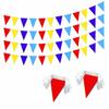 2 Pack Red Yellow Blue Pennant Banner Flags String Triangle Bunting Flag for Grand Opening Wedding Kids Birthday Baby Shower Outdoor Garden Hanging Decorations 66 Feet 64 pcs view 1