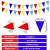 2 Pack Red Yellow Blue Pennant Banner Flags String Triangle Bunting Flag for Grand Opening Wedding Kids Birthday Baby Shower Outdoor Garden Hanging Decorations 66 Feet 64 pcs view 2