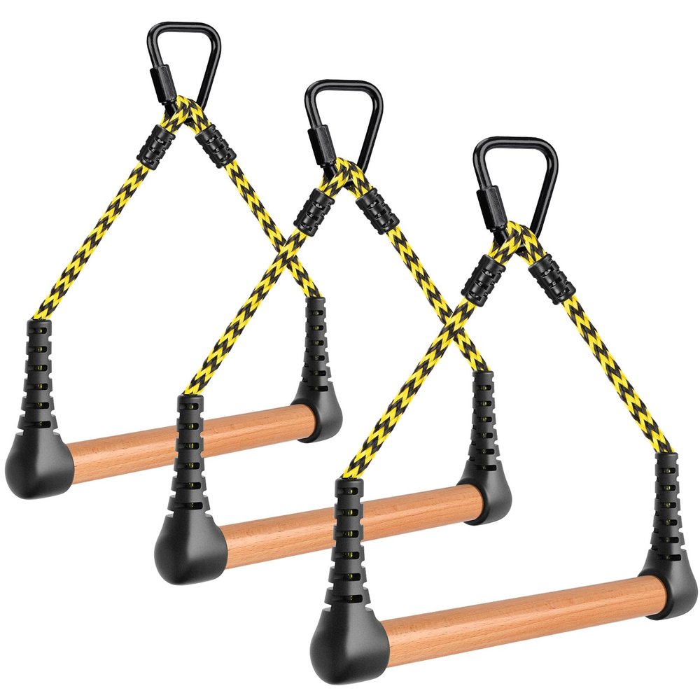 SELEWARE 3-Pack Kids Monkey Bars for Backyard & Indoor  Hanging Monkey Bars Ninja Line Accessories, Ninja Warrior Accessories for Obstacle Course Training