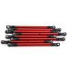 8 PCS Aluminum Alloy RC Link Rod Linkage Set 313MM Wheelbase for 1/10 for AXIAL SCX10 90046 TRX4 RC Crawler Car Accessories(Red) view 2