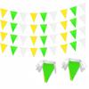 2 Pack Yellow Green White Pennant Banner Flags String Triangle Bunting Flag for Grand Opening Wedding Kids Birthday Baby Shower Outdoor Garden Hanging Decorations 60 Feet 60 pcs view 1