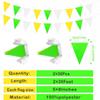 2 Pack Yellow Green White Pennant Banner Flags String Triangle Bunting Flag for Grand Opening Wedding Kids Birthday Baby Shower Outdoor Garden Hanging Decorations 60 Feet 60 pcs view 2