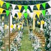 2 Pack Yellow Green White Pennant Banner Flags String Triangle Bunting Flag for Grand Opening Wedding Kids Birthday Baby Shower Outdoor Garden Hanging Decorations 60 Feet 60 pcs view 4