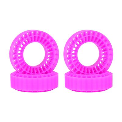 4pcs Silicone Rubber Inserts 55mm 1.0" Wheel Tires for 1/24 1/18 RC Car Crawler SCX24 Fcx24 TRX4M Enduro24 (Pink)