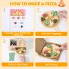 50PCS Wooden Pizza Toy, Pizza Counter Playset with Bake Oven, Kitchen Play Food and Accessories for Kids, Montessori Pretend Play Toys for Boys Girls Age 3+ view 3