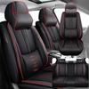 SOUIPA Car Seat Covers 5 Seats Fit for Mercedes-Benz G-Class 2000-2025,Waterproof Leather Seat Covers,Airbag Compatible,Car Seat Protectors Interior Sets(5PCS with Pillows,Black&Red) view 1