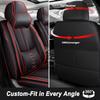 SOUIPA Car Seat Covers 5 Seats Fit for Mercedes-Benz G-Class 2000-2025,Waterproof Leather Seat Covers,Airbag Compatible,Car Seat Protectors Interior Sets(5PCS with Pillows,Black&Red) view 2