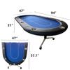 INO Design Foldable Poker Table for 10 Players 94 Inches Casion Game Style with Scroll Wheels, Blue view 2