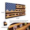 ASmileIndeep Solid Wood American Flag Challenge Coin Holder Wall Display Case, 3-Row Military Coin Holder Display for 30 Military Coins, Ideal Shelf for Collectible Coins,Burnt Color view 2
