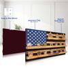 ASmileIndeep Solid Wood American Flag Challenge Coin Holder Wall Display Case, 3-Row Military Coin Holder Display for 30 Military Coins, Ideal Shelf for Collectible Coins,Burnt Color view 4